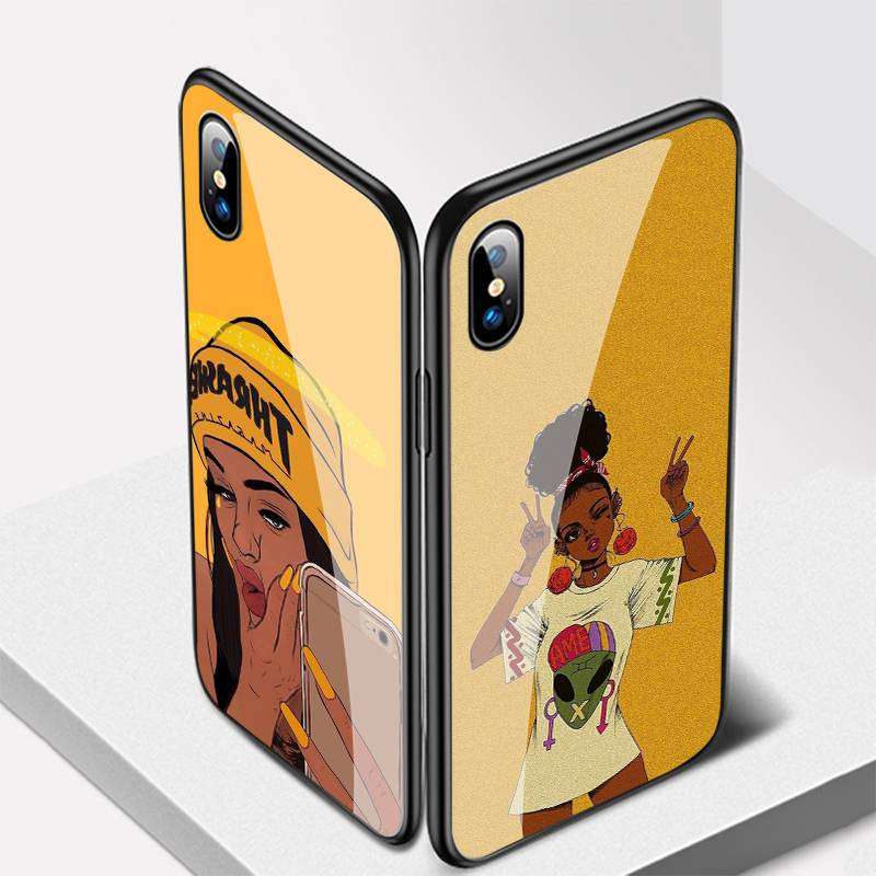 1Pc Mixed Color For iPhone 14 Plus African Girl Phone Case