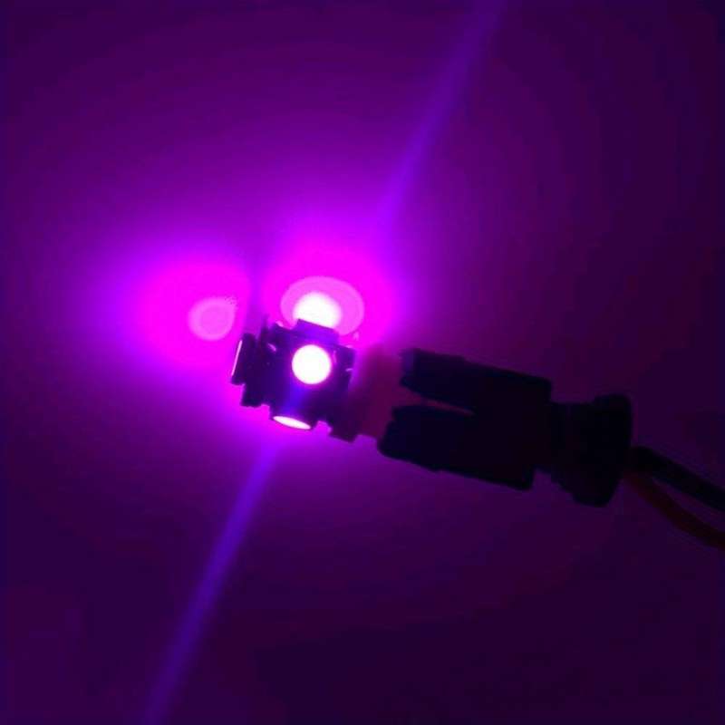 10pcs Pink Purple T10 LED Car Light Bulbs 5 LED SMD Dome Light Accessories for Mot