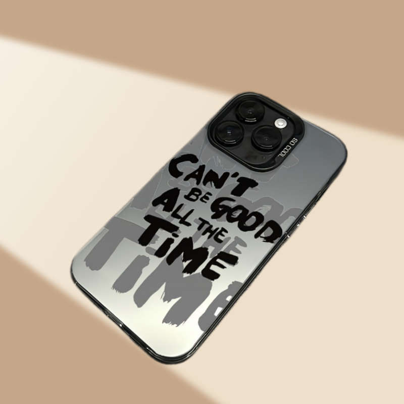 1Pc Black For iPhone XS Max English Patterns Phone Case