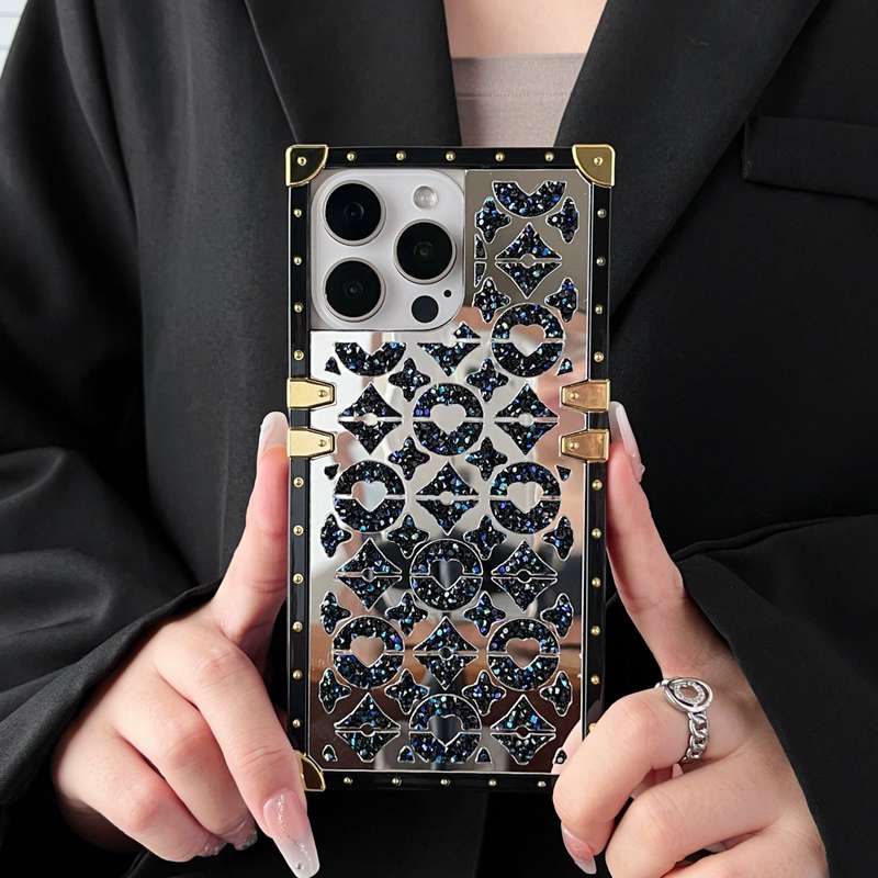 1Pc Silvery For iPhone 12 Pro Max Mirror Rhinestone Phone Case
