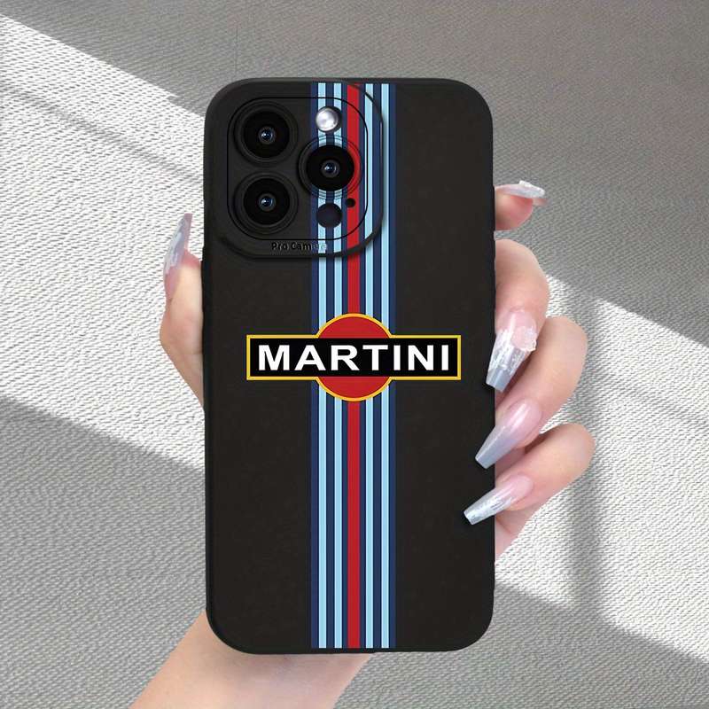1Pc Black For iPhone 13 Mini Racing Stripe Phone Case