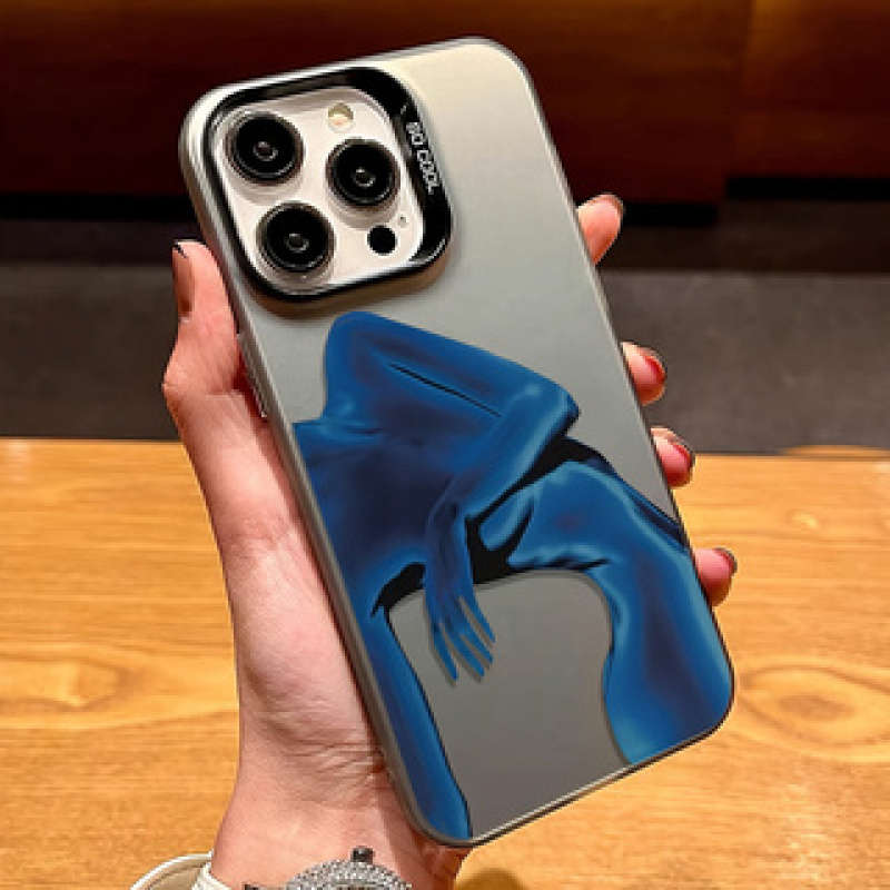 1Pc Mixed Color  For iPhone 14 Plus Abstract Laser Energy Phone Case