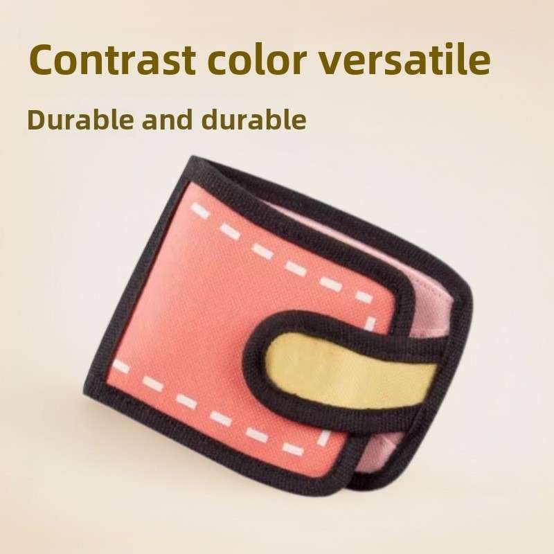 1pc Japanese-Inspired Canvas Card Holder Wallet Cute 2D3D Cartoon Design Large Capacity Snap Cl