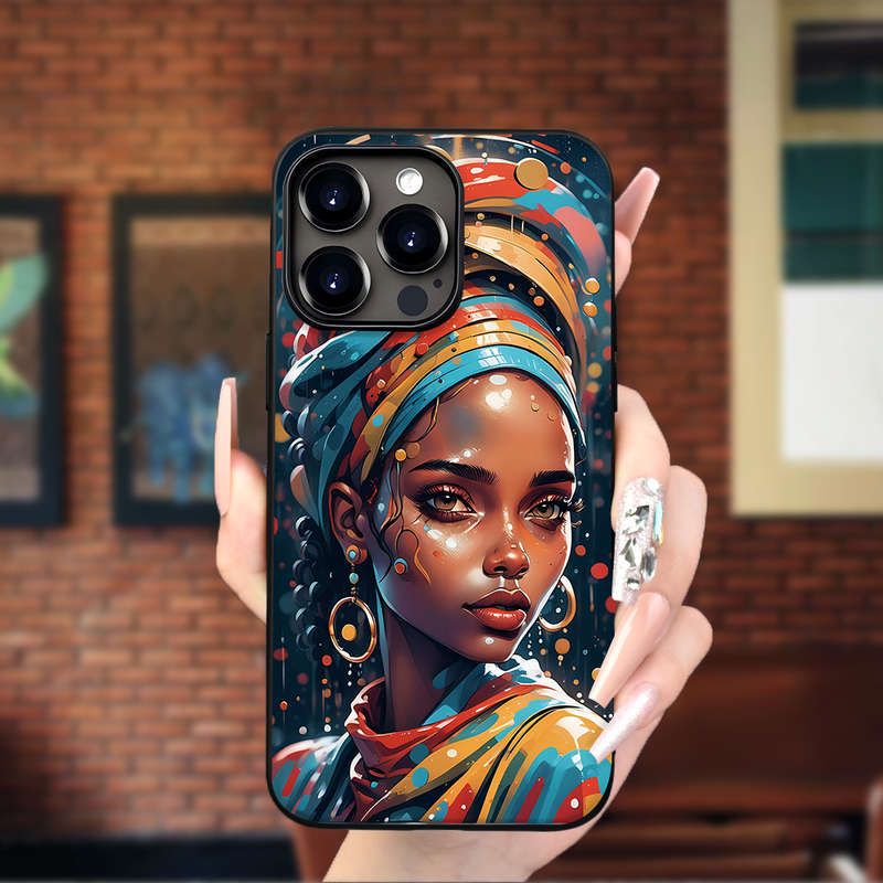 1Pc Black For iPhone 7 Plus 8 Plus African Woman Style Phone Case