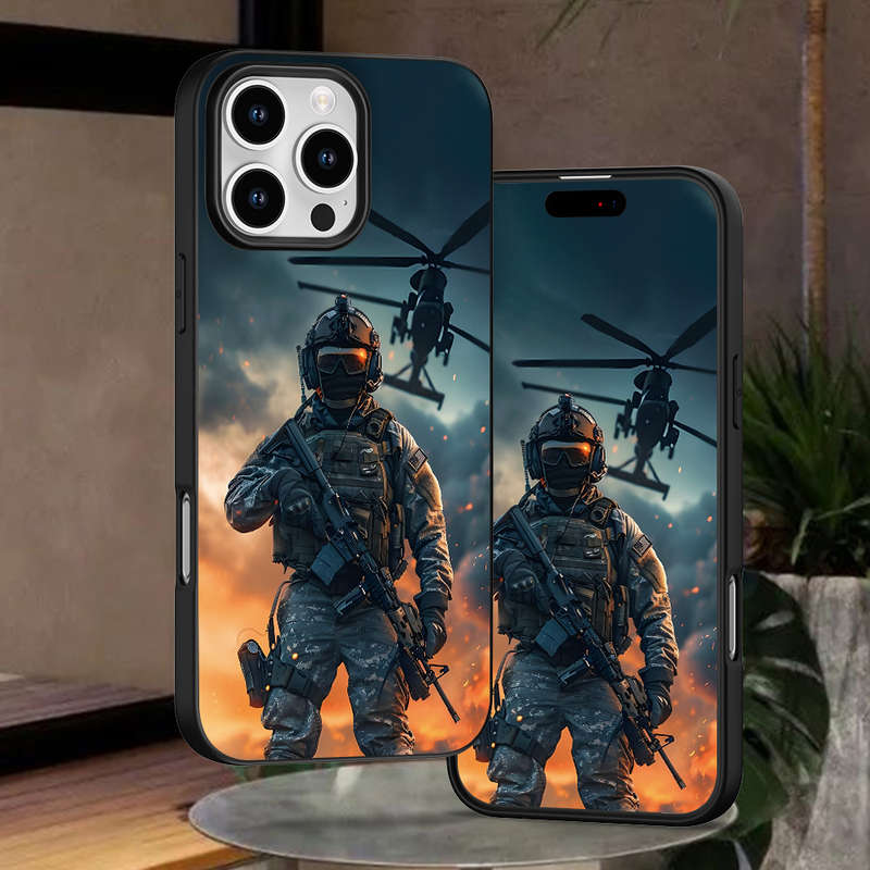 1Pc Black For iPhone 15 Pro Max Ultra Cool Patterns Phone Case