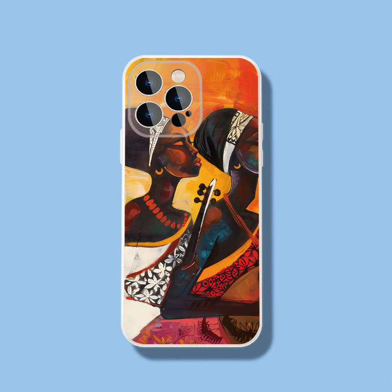 1Pc Black For iPhone 11 African Women Instruments Phone Case