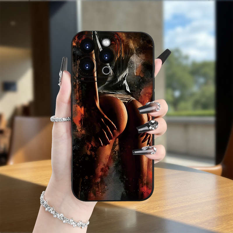 1Pc Black For iPhone 13 Sexy Butt Pattern Phone Case