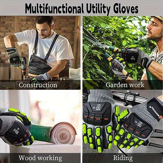 Work Gloves Color Green Size L