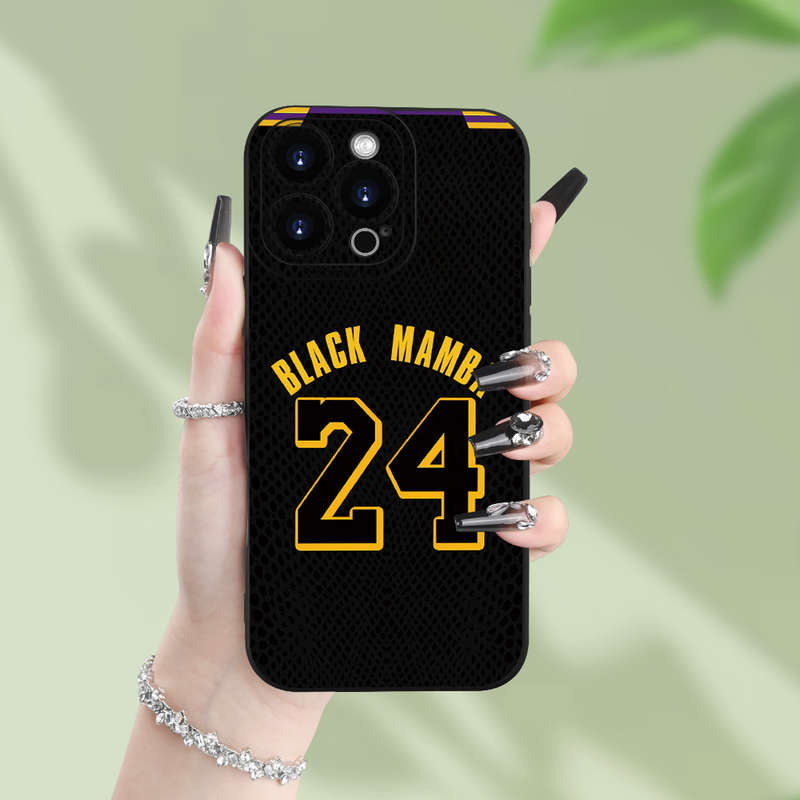 1Pc Black For iPhone 13 Pro Max No 24 Basketball Player Phone Case