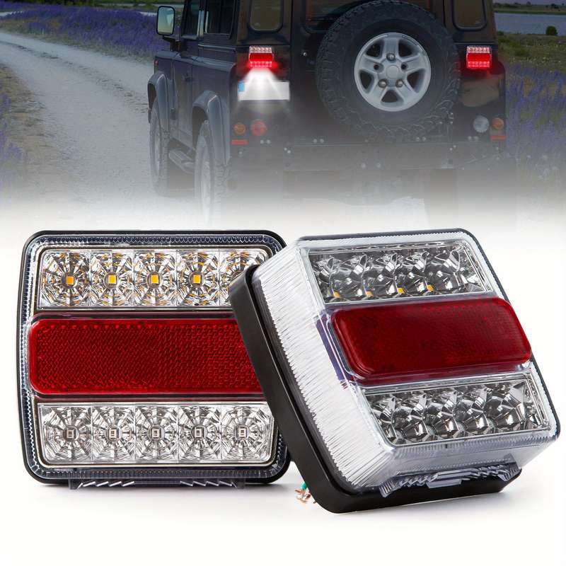 2pcs Magnetic LED Light Kit for Trailers Featuring Turn Signals And License Plate Il