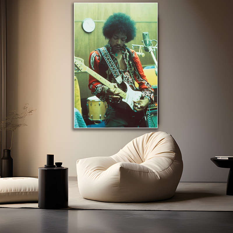 1pc  20x30cm Jimi Hendrix Studio Poster Unframed Vintage Music Wall Art High-Quality Matte Ca