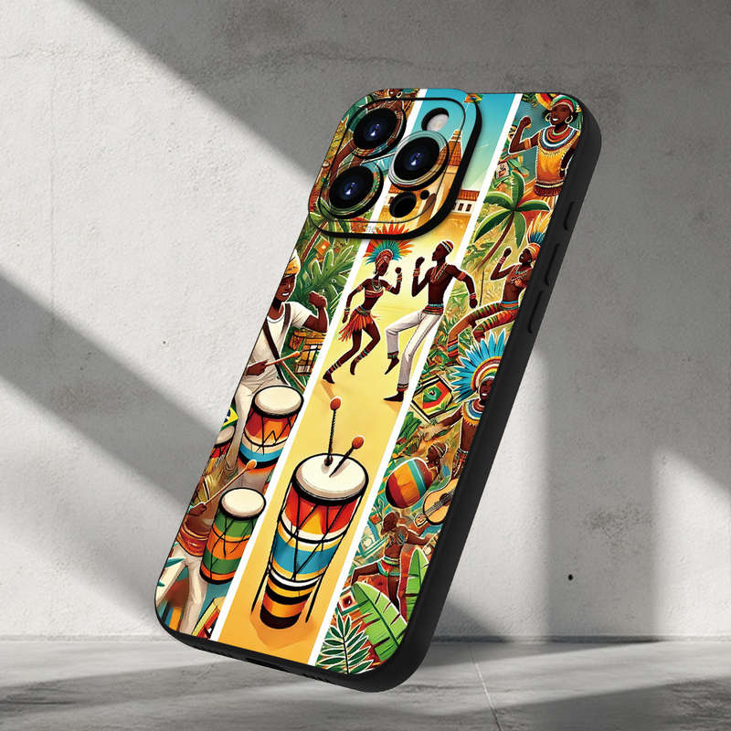 1Pc Black For iPhone XS Max African Cultural Patterns Phone Case