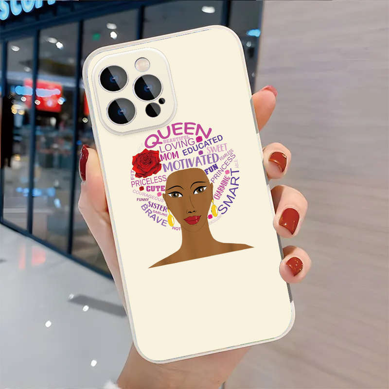 1Pc Black For iPhone 15 Plus Queen Strength And Beauty Phone Case