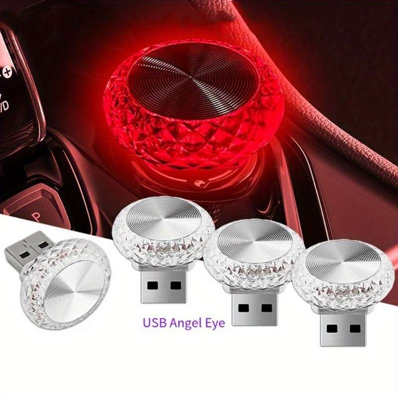 1pc Portable Car USB Ambient Light Mini LED Decorative Atmosphere Lamps for Auto Inte