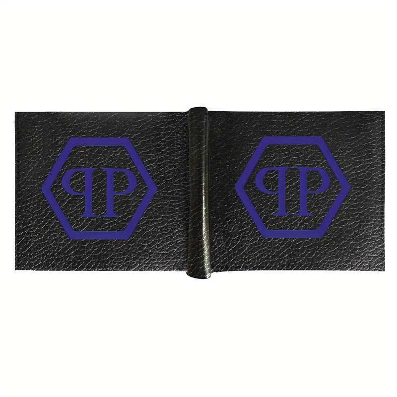 1pc Philipps Plein Men'S Faux Leather Simple Style Wallet Multifunctional Short Bifold Coin Pur