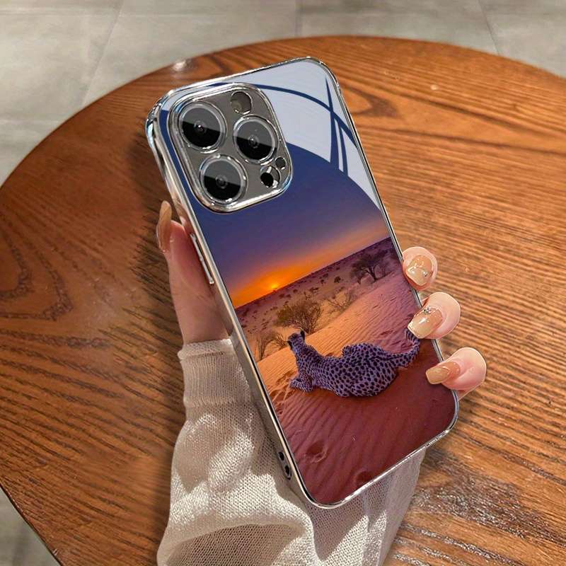 1Pc Mixed Color For iPhone 14 Plus African Leopard Pattern Phone Case