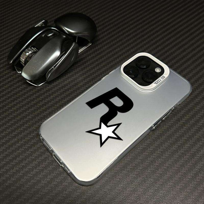 1Pc Blue For iPhone 16 Plus R Star Pattern Phone Case