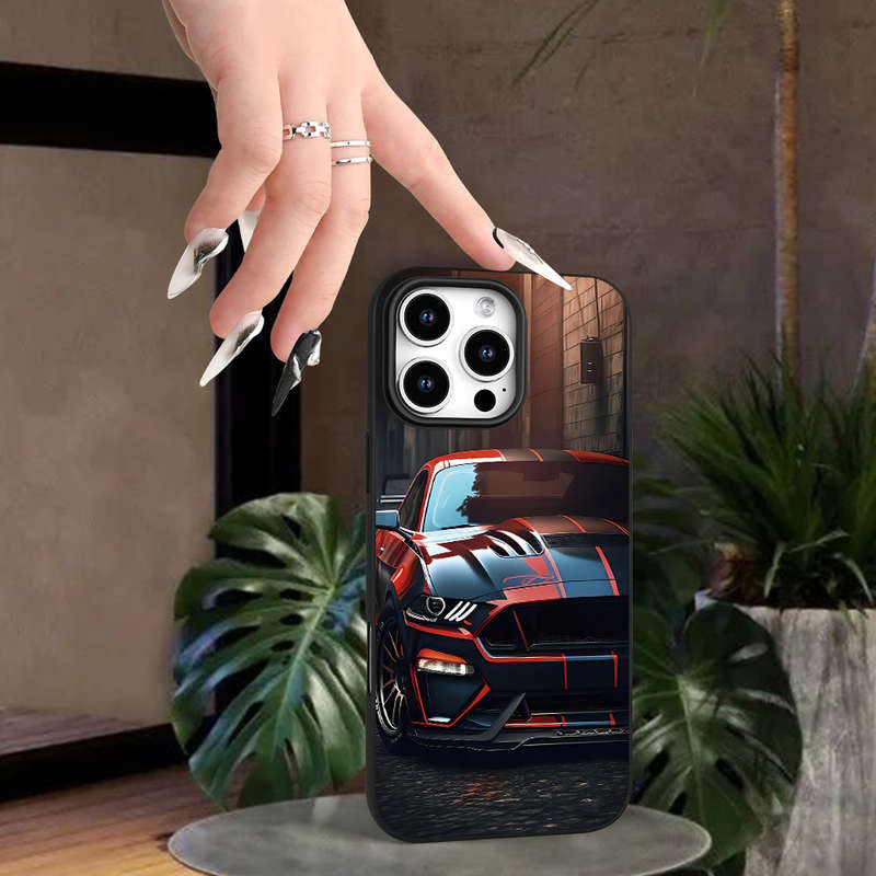 1Pc Black For iPhone 7 Plus 8 Plus Sports Car Pattern Phone Case