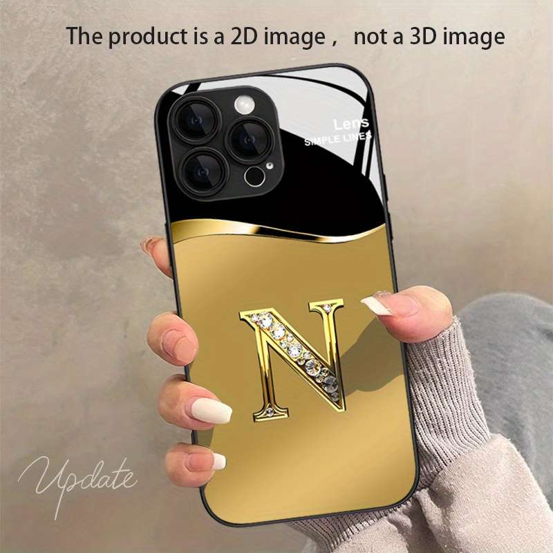 1Pc Mixed Color For iPhone XR Luxury Diamond Letter N Phone Case