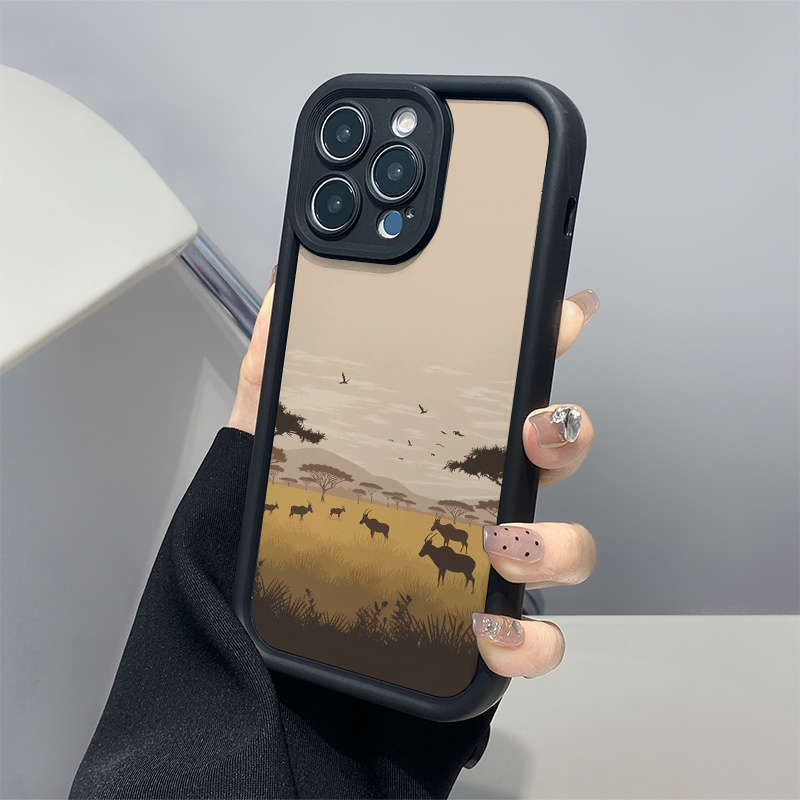 1Pc Mixed Color For iPhone X XS African Savanna Wildlife Phone Case