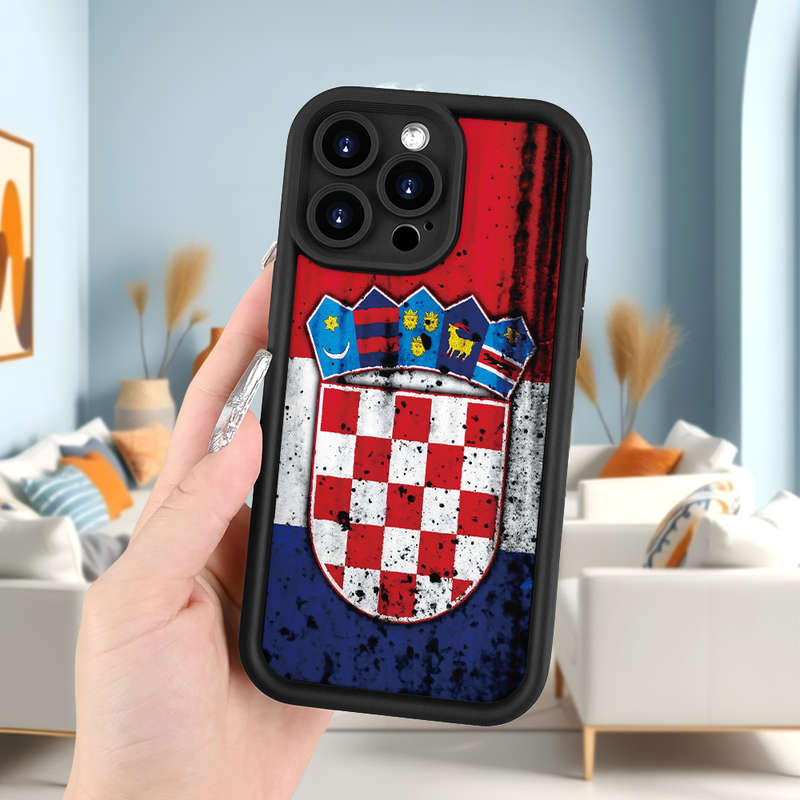 1Pc Black For iPhone 7 8 SE2 SE3 Croatian Coat Of Arms Phone Case