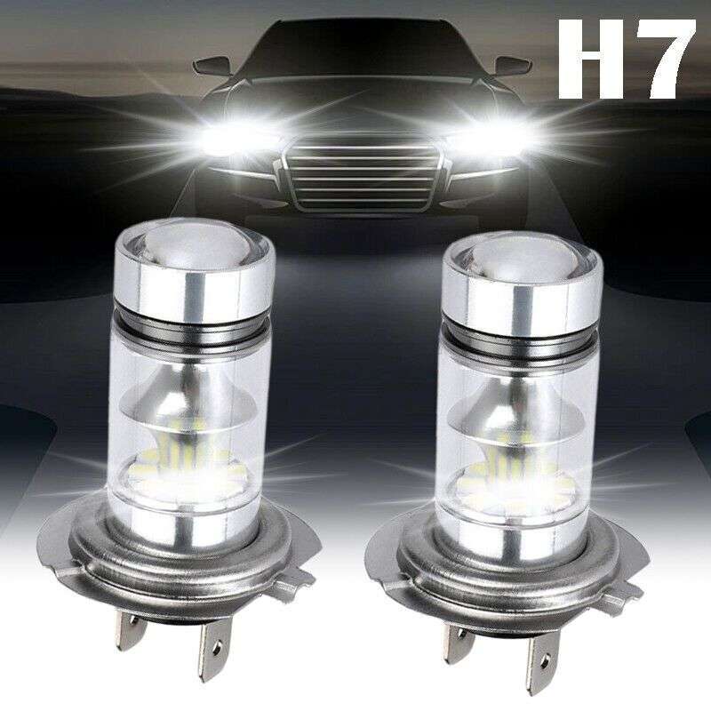 2pcs H7 100W LED Fog Driving Light Bulbs 20SMD Super Bright 6000K White Without Bat