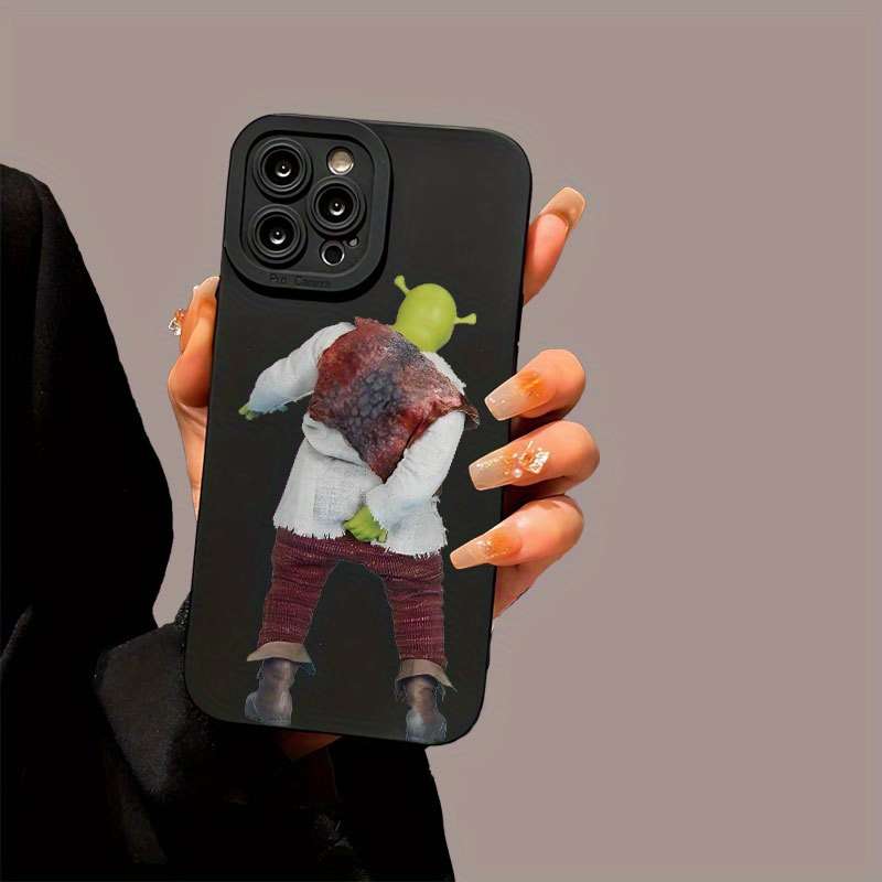 1Pc Black For iPhone 13 Mini Shrek Design Phone Case