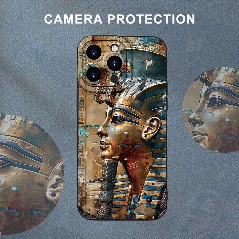 1Pc Black For iPhone 7 Plus 8 Plus Egyptian Pharaoh Phone Case