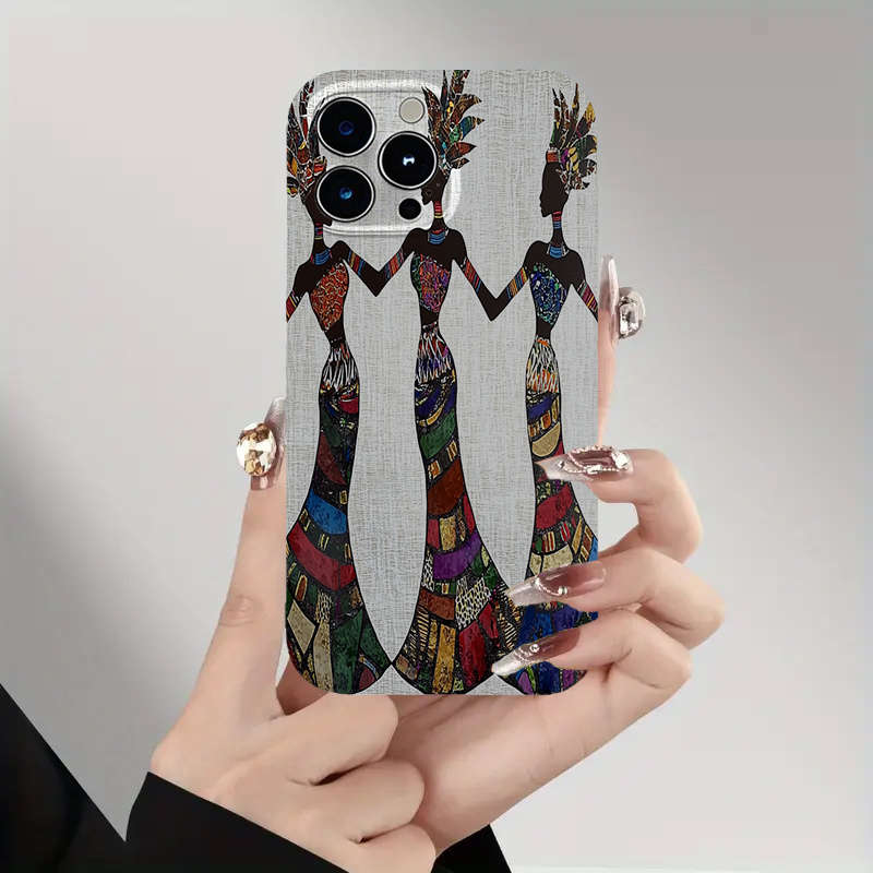 1Pc Transparent For iPhone 12 Pro Max African Tribal Three Women Phone Case