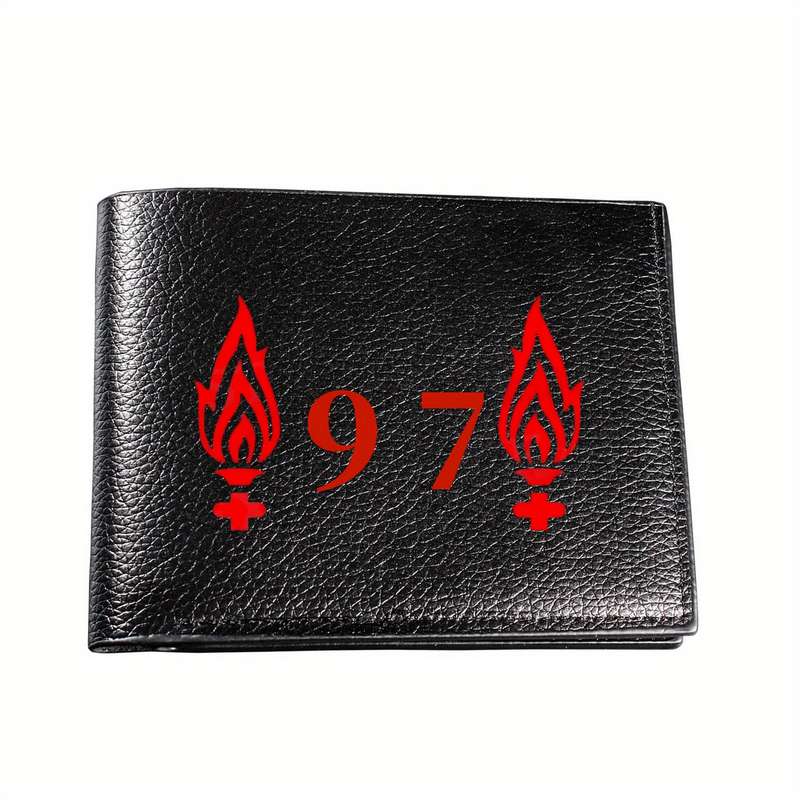 1pc Liverpool 97 Faux Leather Simple Style Wallet Multifunctional Short Bifold Coin Purse with