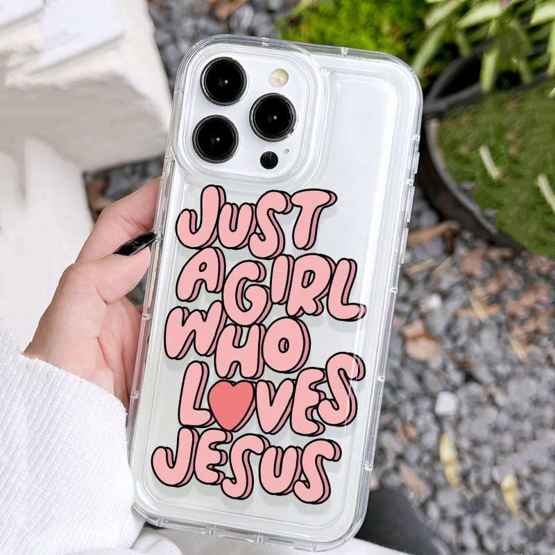 1Pc Transparent For iPhone XS Max Love Jesus Girl Phone Case