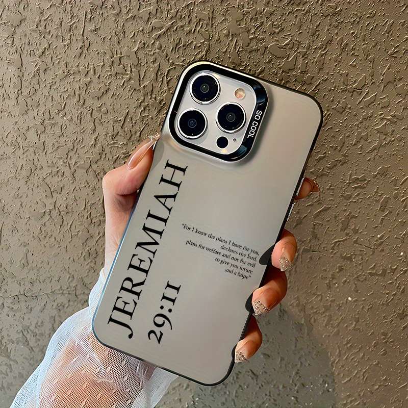 1Pc White For iPhone 12 Pro Bible Verse Christian Phone Case