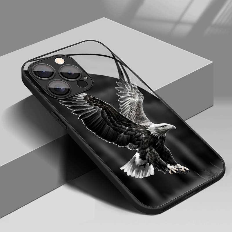 1Pc Mixed Color  For iPhone 11 Pro Max Black Eagle Pattern Phone Case