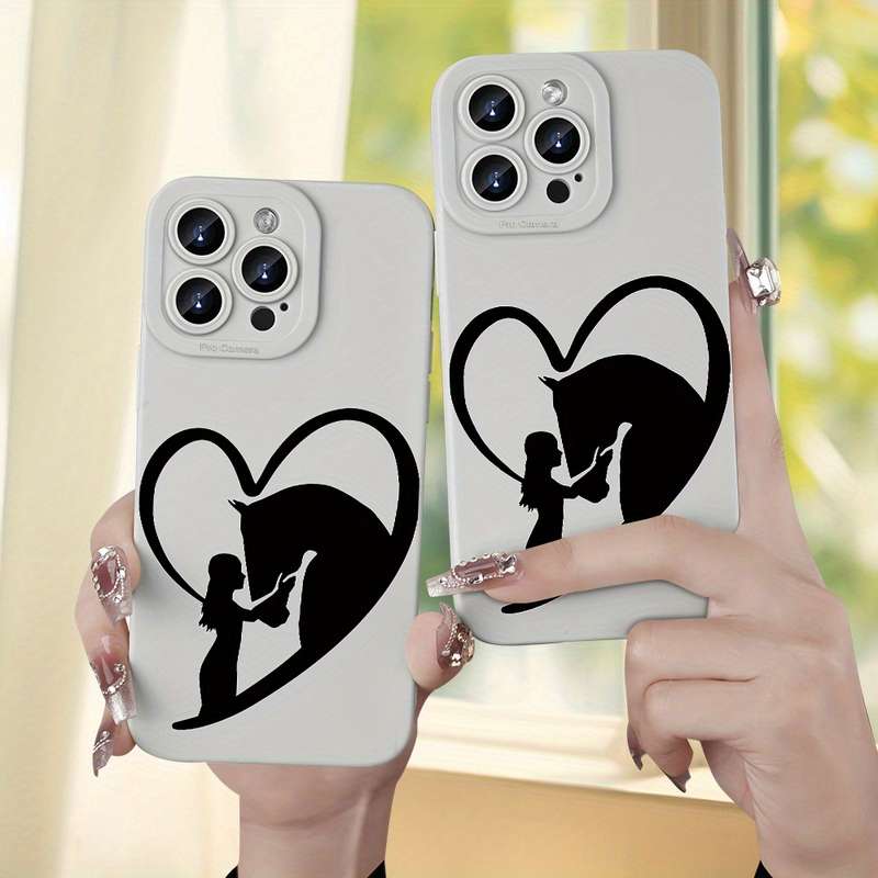 1Pc Ivory White For iPhone 7 Plus 8 Plus Horse Themed Protective Phone Case