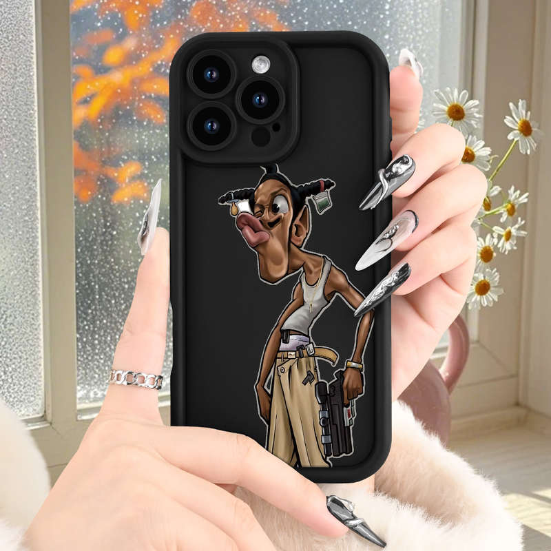 1Pc Black For iPhone XS Max Hip Hop Youth Pattern Phone Case