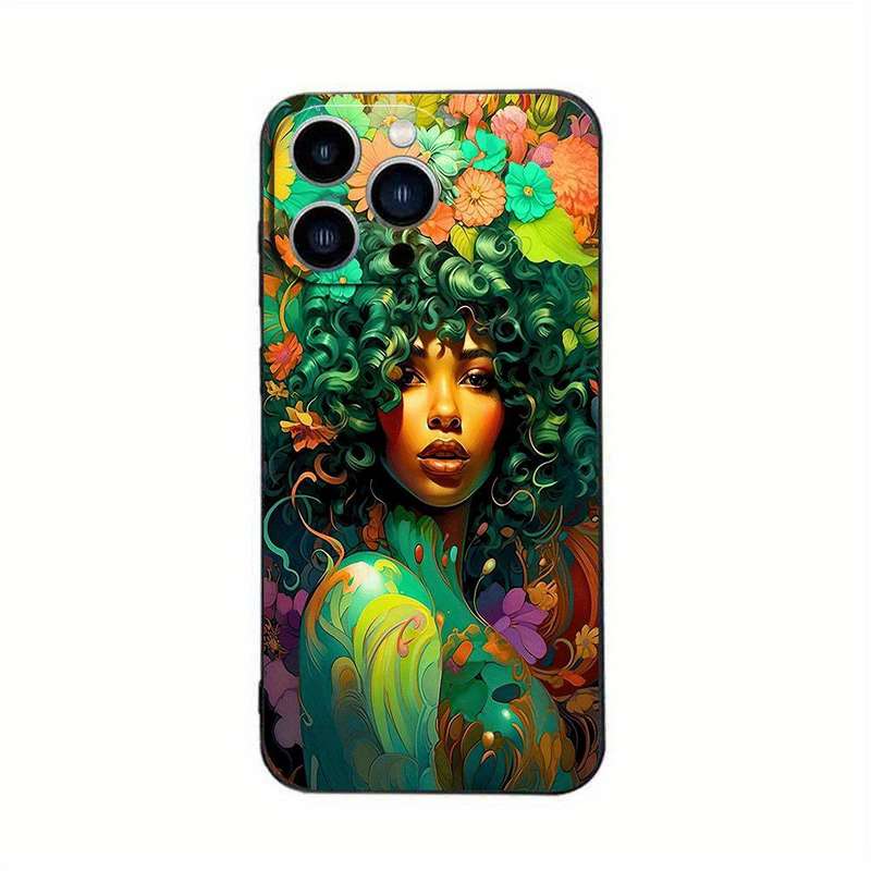 1Pc Black For iPhone 12 African Style TPU Phone Case