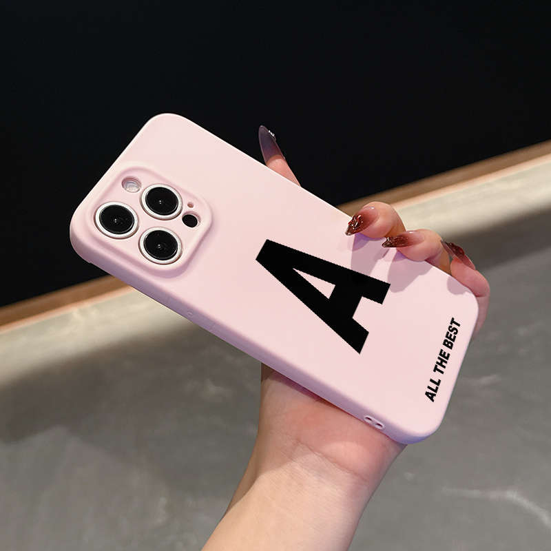 1Pc Pink Color For iPhone XS Max Letter A Pattern Phone Case