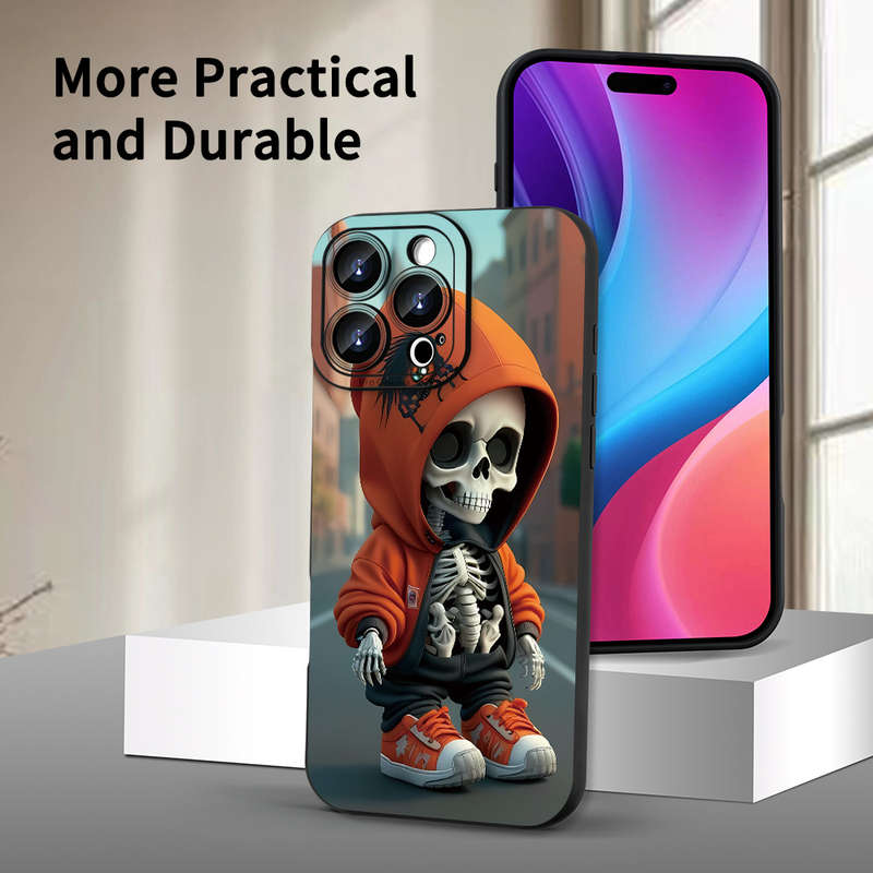 1Pc Black For iPhone XS Max Skull Pattern Phone Case