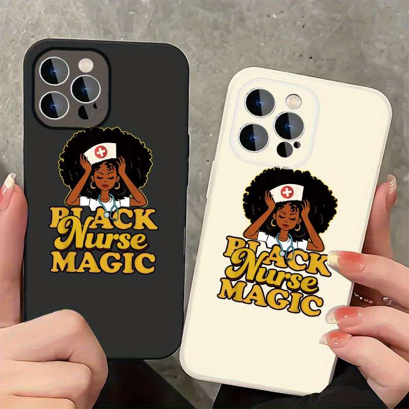 1Pc Black For iPhone 14 Nurse Magic African Phone Case