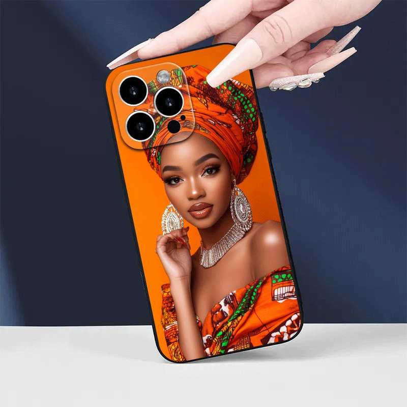 1Pc Black For iPhone 12 Pro Max Confident African Woman Phone Case