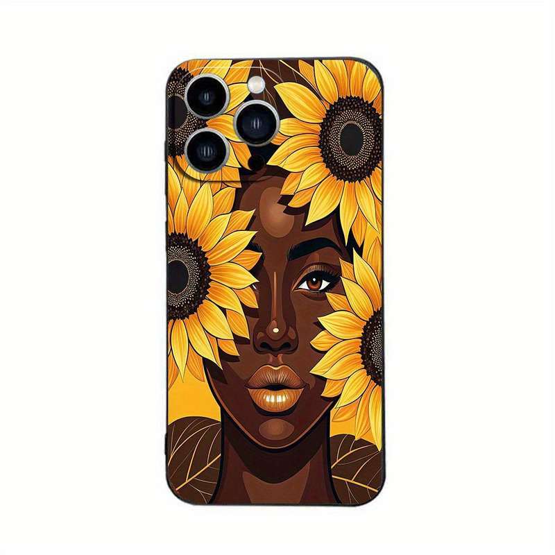 1Pc Black For iPhone 11 Pro Max African Lady TPU Phone Case
