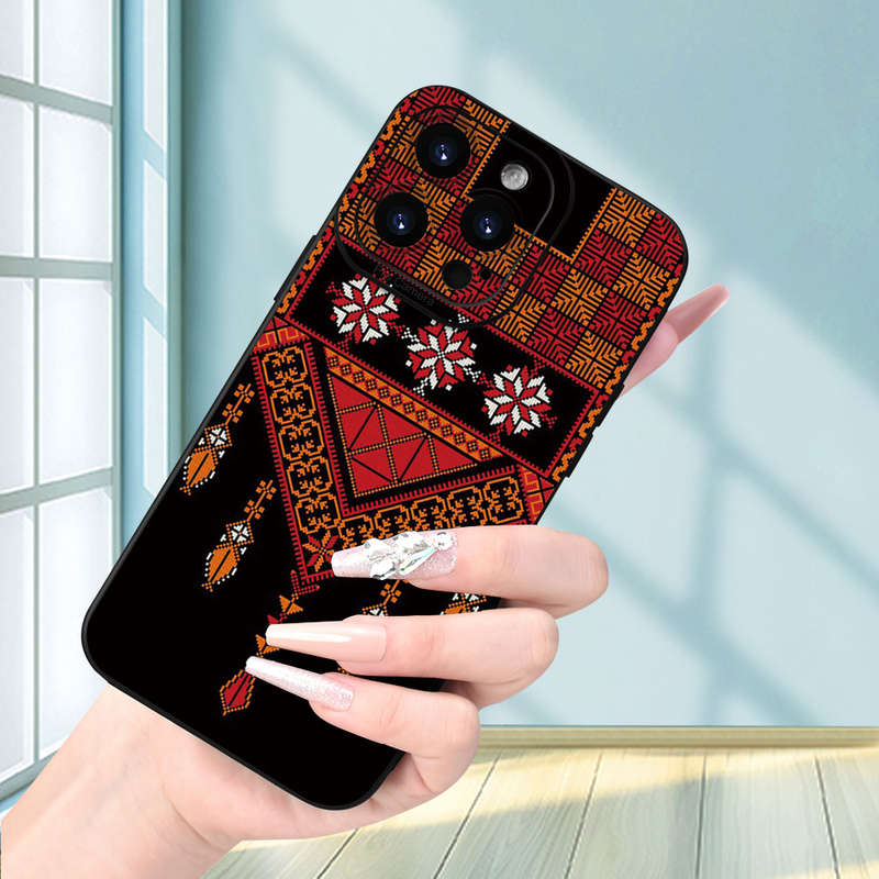 1Pc Black For iPhone XR African Style Geometric Phone Case