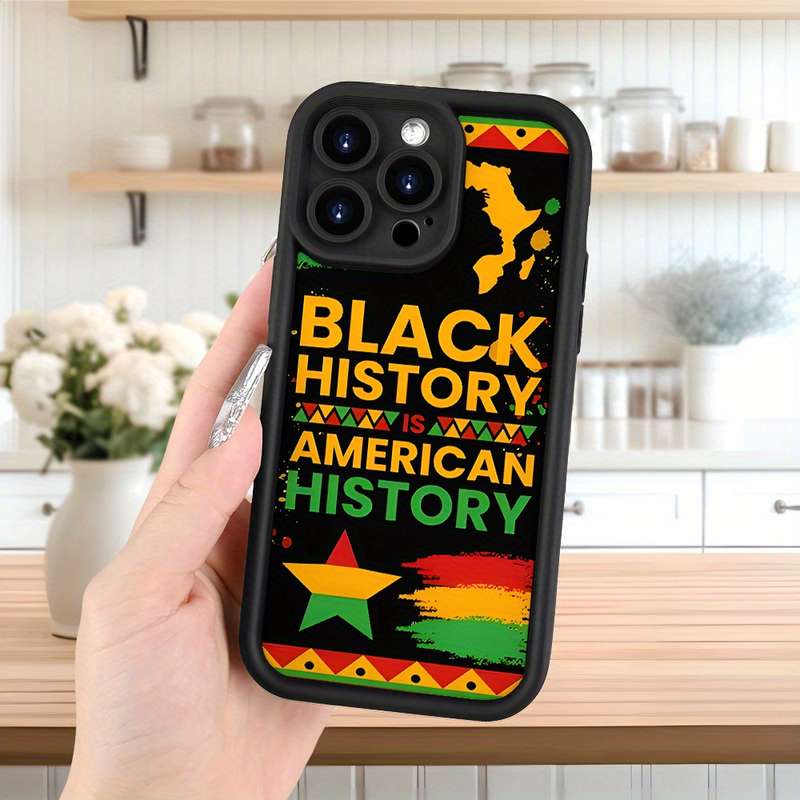 1Pc Black For iPhone SE African Map Pattern Phone Case