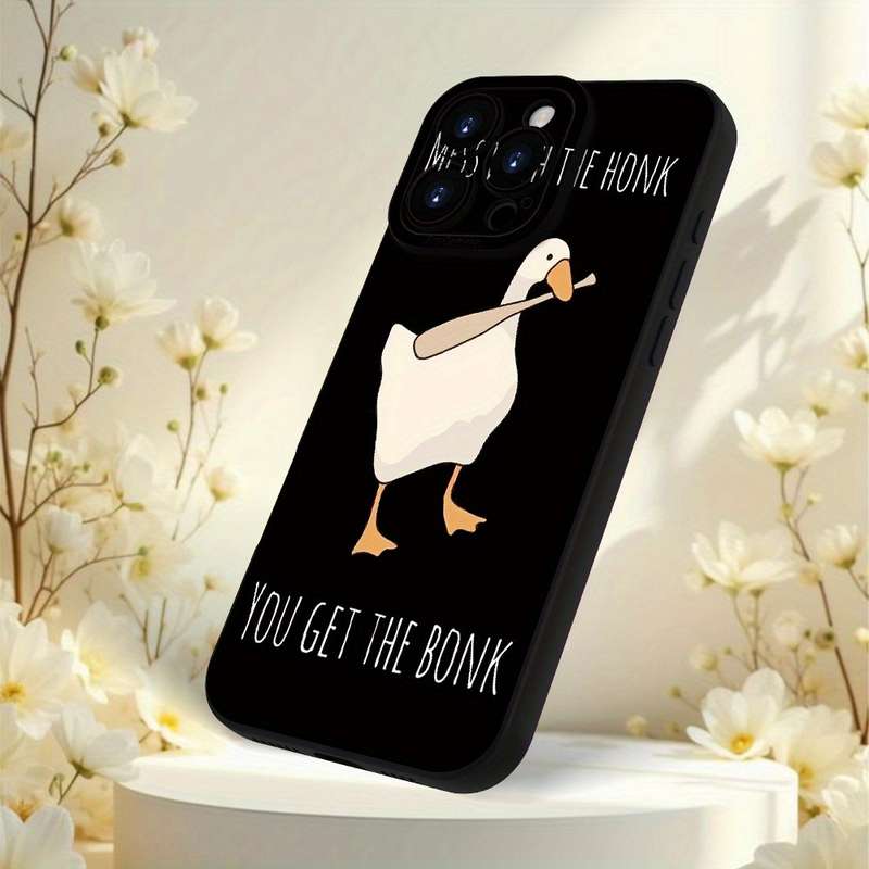 1Pc Black For iPhone XS Baseball Goose Pattern Phone Case