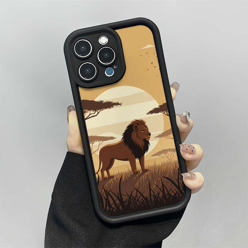 1Pc Mixed Color For iPhone 16 Plus African Savanna Lion Phone Case