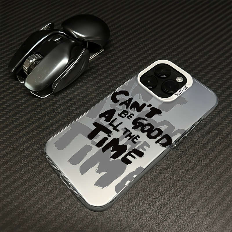 1Pc Black For iPhone XS Max English Patterns Phone Case