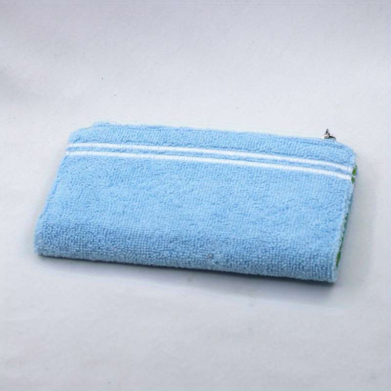 1pc Sky Blue Cartoon Plush Zip Wallet Large Capacity Card Holder with Smiling Face Design Soft S