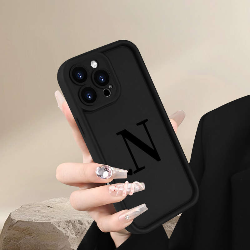 1Pc Black For iPhone XS Max Letter N Phone Case
