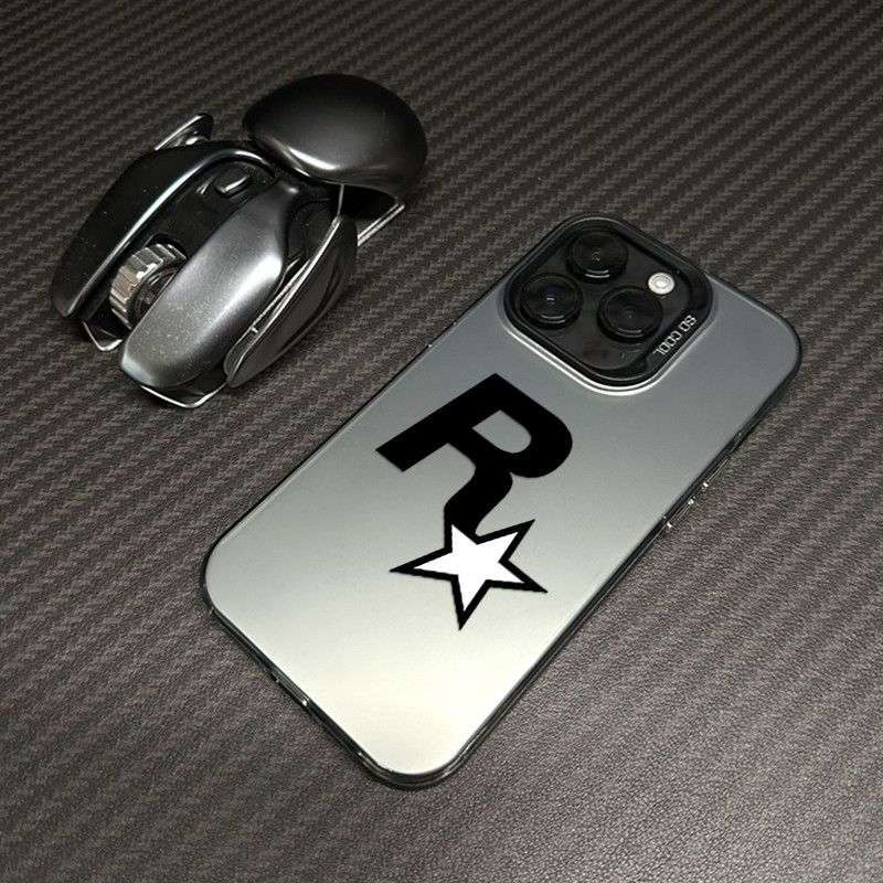 1Pc Blue For iPhone 16 Plus R Star Pattern Phone Case