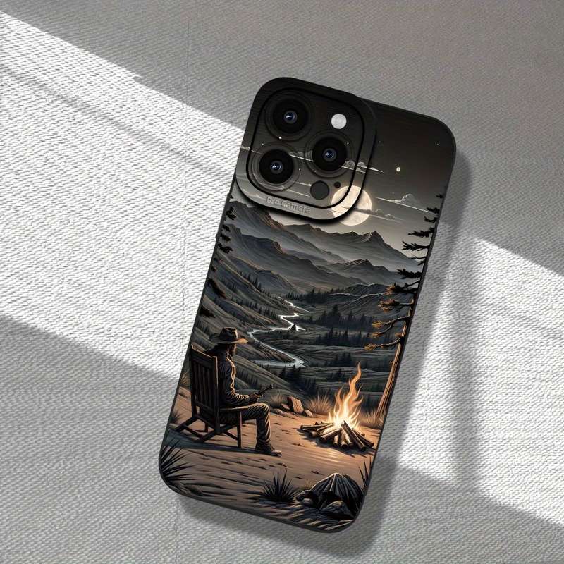 1Pc Black For iPhone 7 Plus 8 Plus Gentleman Fireplace Phone Case